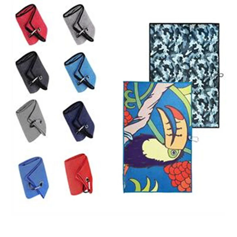 Microfiber Pineapple Quick Dry Grid Golf Towel w/ Carabiner 1