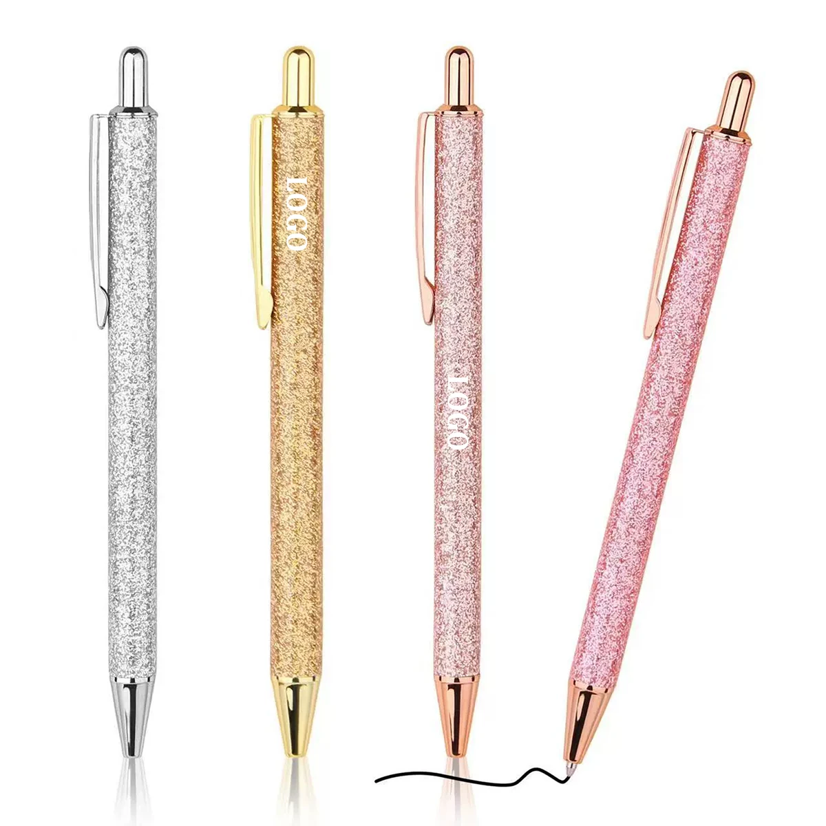 Cute Metal Ballpoint Pen Beautiful Love Glitter Powder Wrap 1