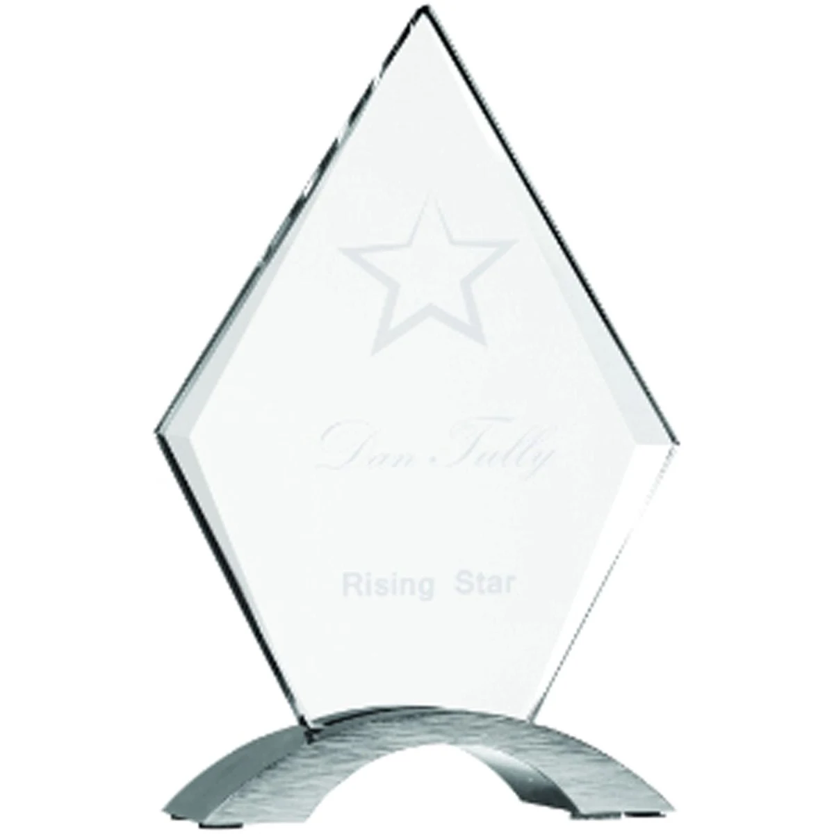 7.25" Diamond Cosmic Glass w/Silver Base 1