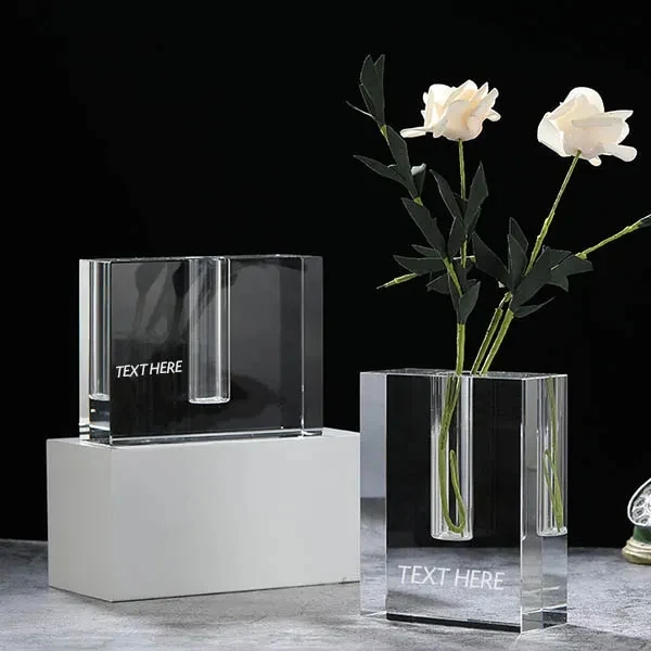 Rectangle 6" Optical Crystal Bud Vase 1