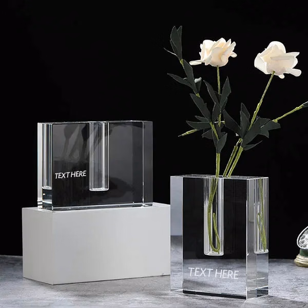 Rectangle 6" Optical Crystal Bud Vase