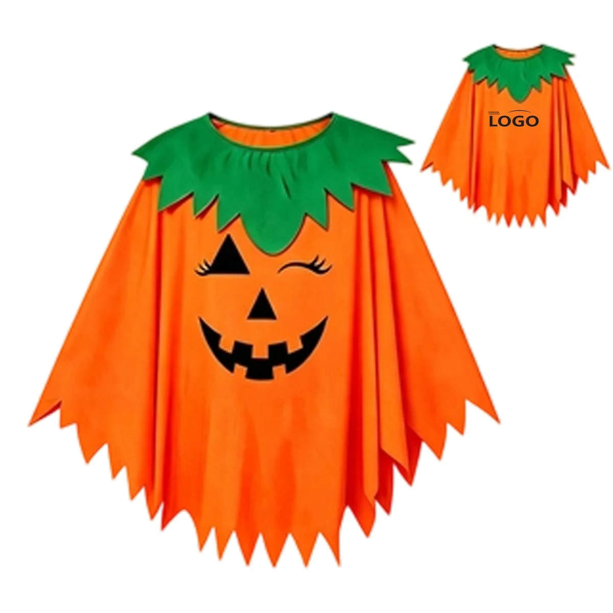 Halloween Party Kids Pumpkin Costume Cape Cloak 1