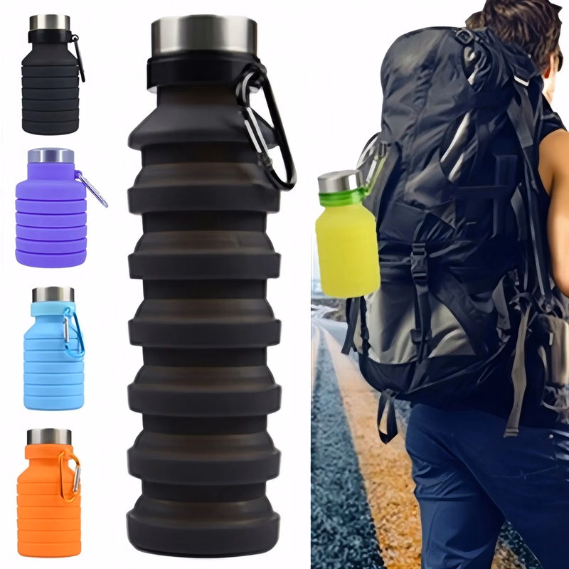 Collapsible Silicone Sport Water Bottle