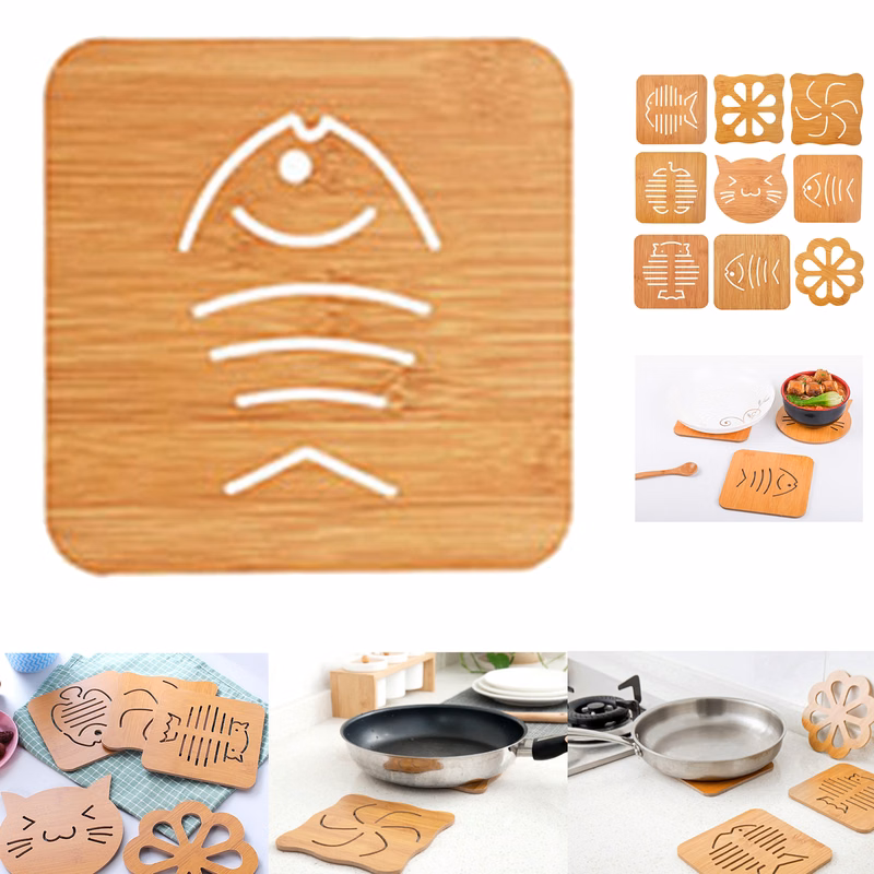 Wooden Cup Coaster Cartoon Pattern