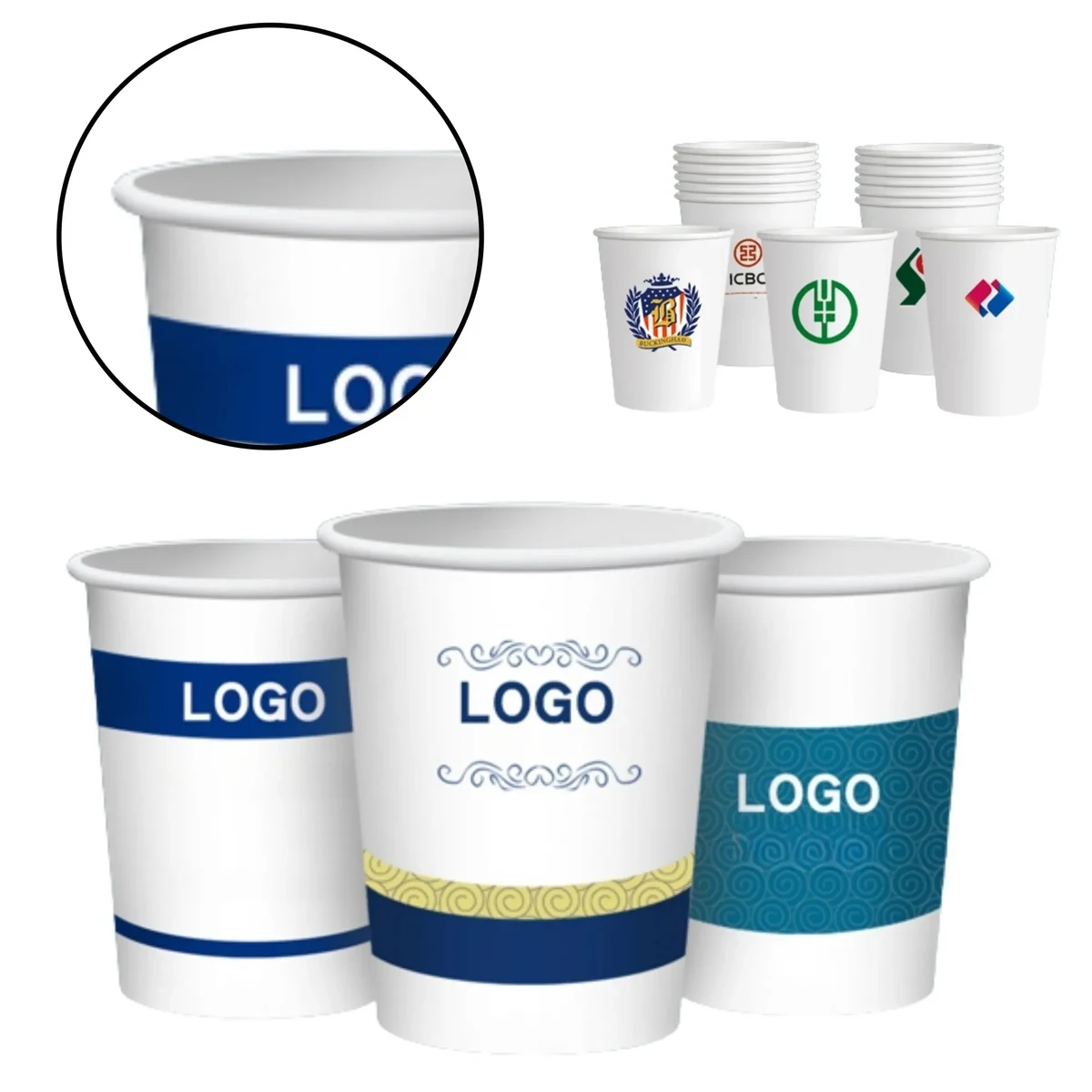 9oz Disposable Paper Party Cup, custom paper cup with logo imprint 1
