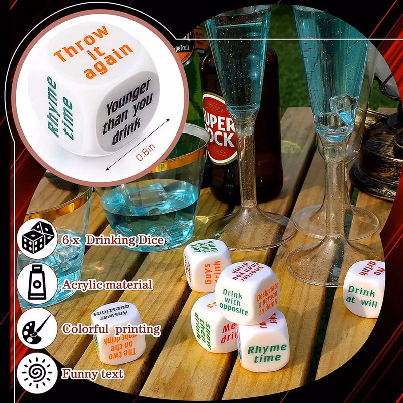 Custom Acrylic Drinking Game Dice