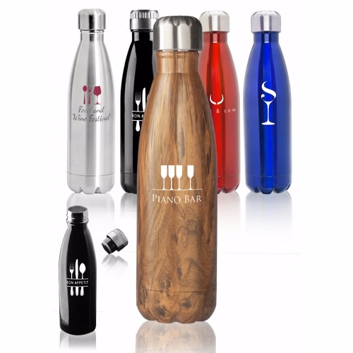 17 oz Stainless Steel Levian Cola Shaped Bottles