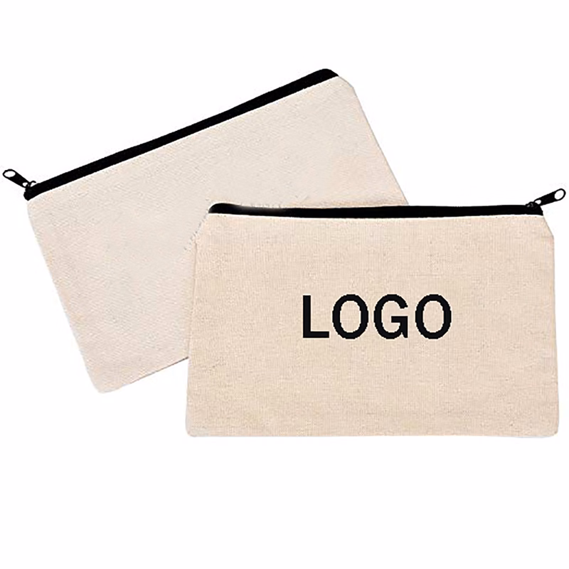 Natural Canvas Make-up Bags With Zipper