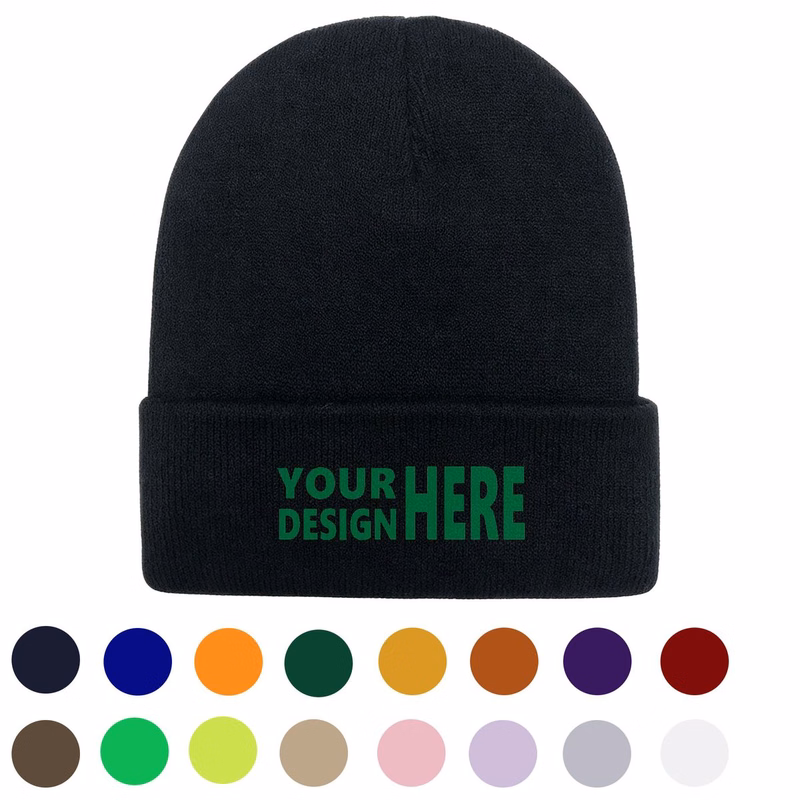 Blank Stretch Knit Cuffed Winter Beanie