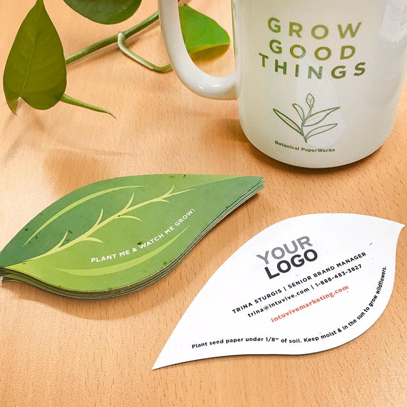 Leaf Shape Seed Paper Business Cards