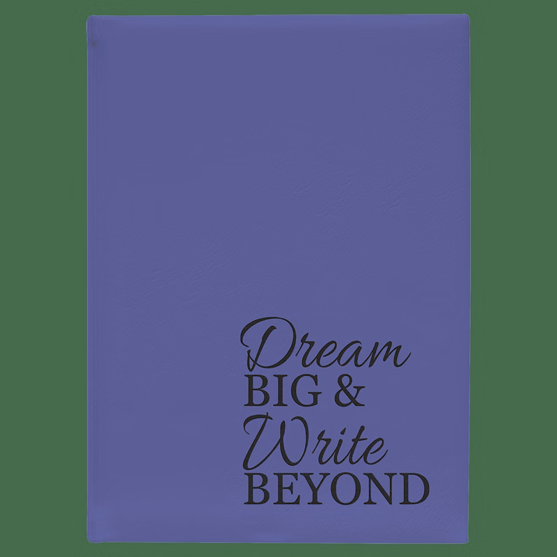 7" x 9 3/4" Purple Leatherette Journal with Lined Notepad