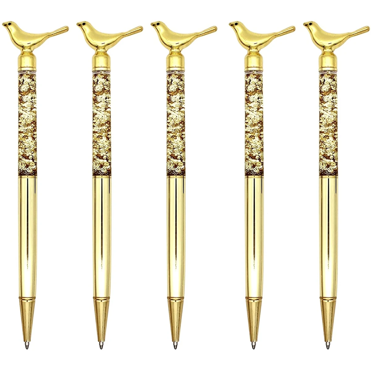 Metal Bling Small Bird Retractable Ballpoint Pen 1
