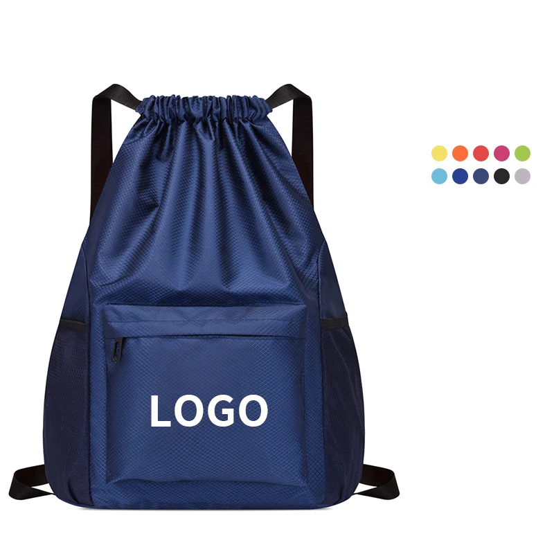 Waterproof Large Sports Drawstring Backpack w/Adjustable Shoulder Strap 1