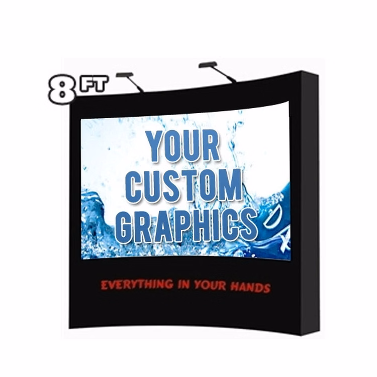 8-Foot Curved Stretch Fabric Pop Up with Graphic