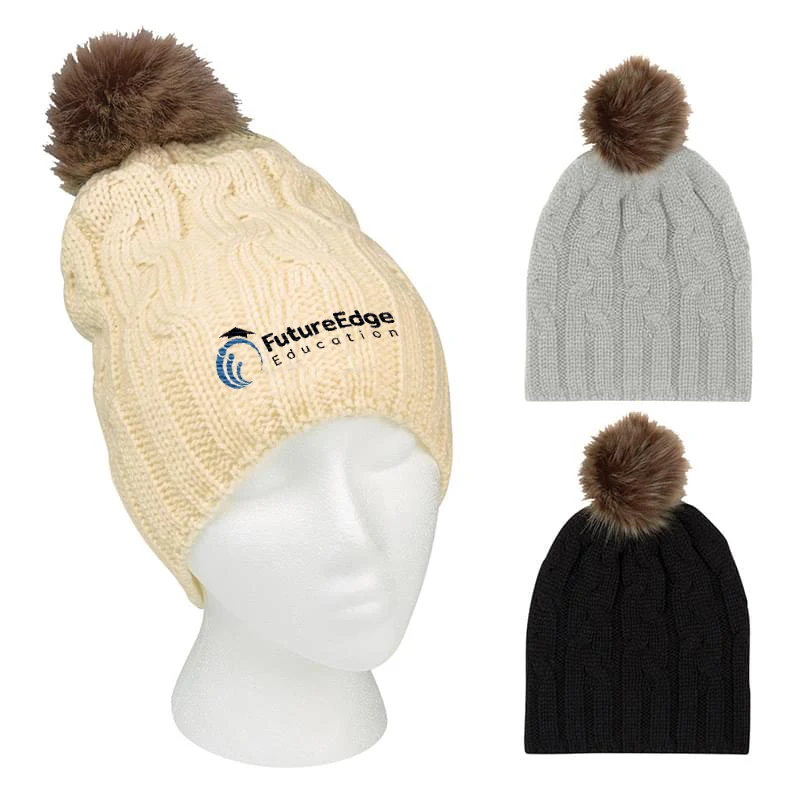 Cameron Cable Knit Pom Beanie 1