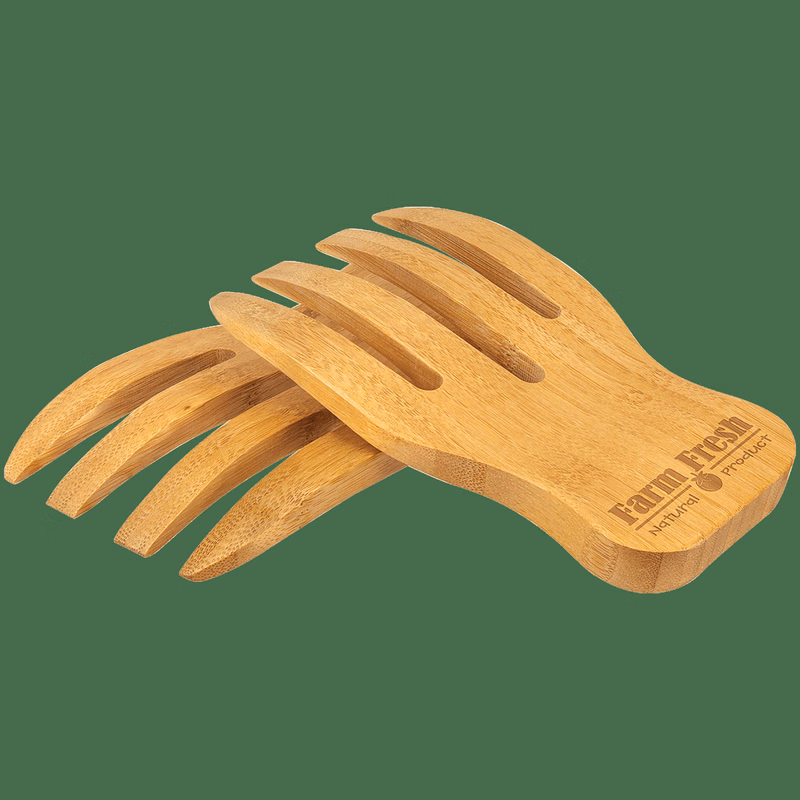 6 1/2" Bamboo Salad Hands Set