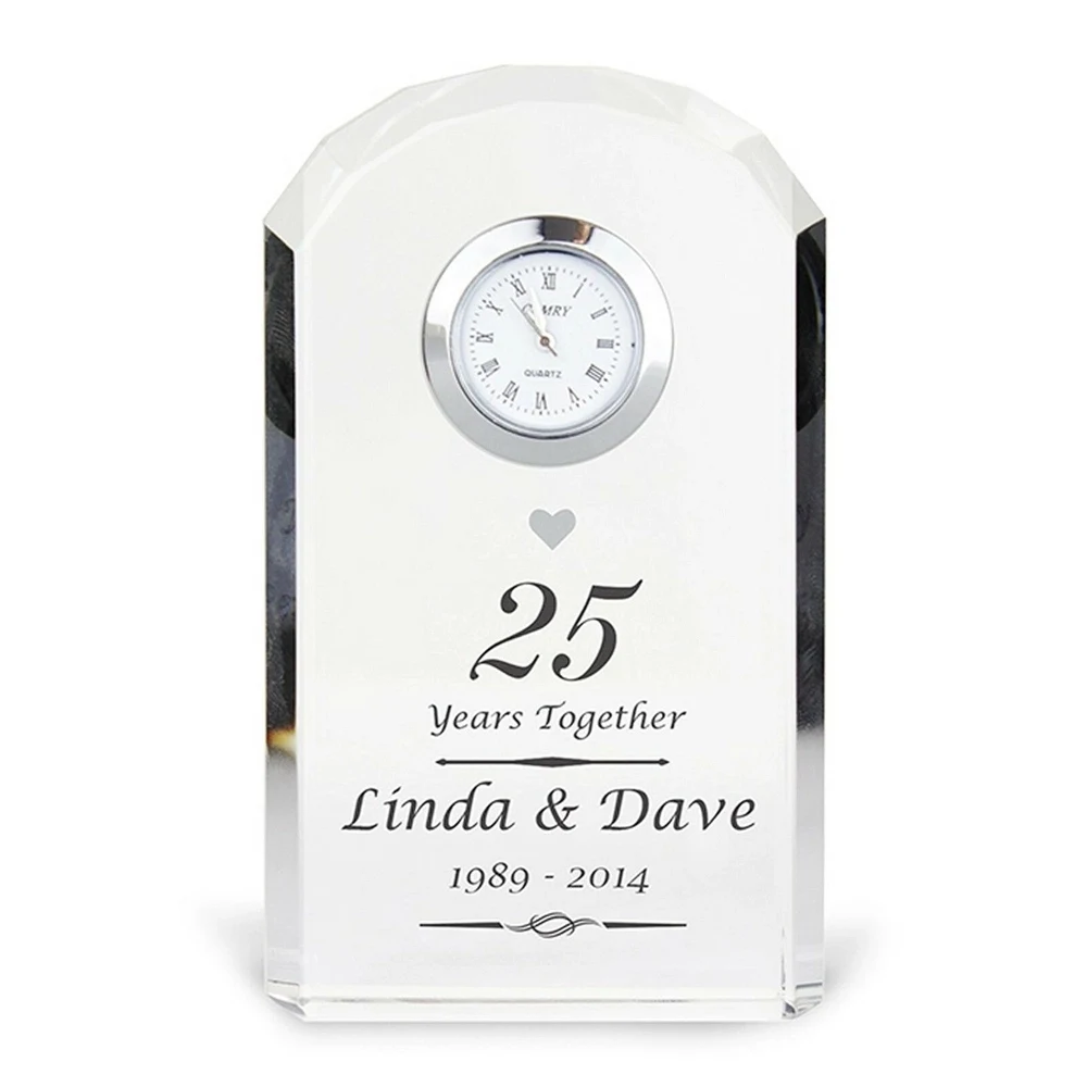 Personalised Crystal Anniversary Clock 1