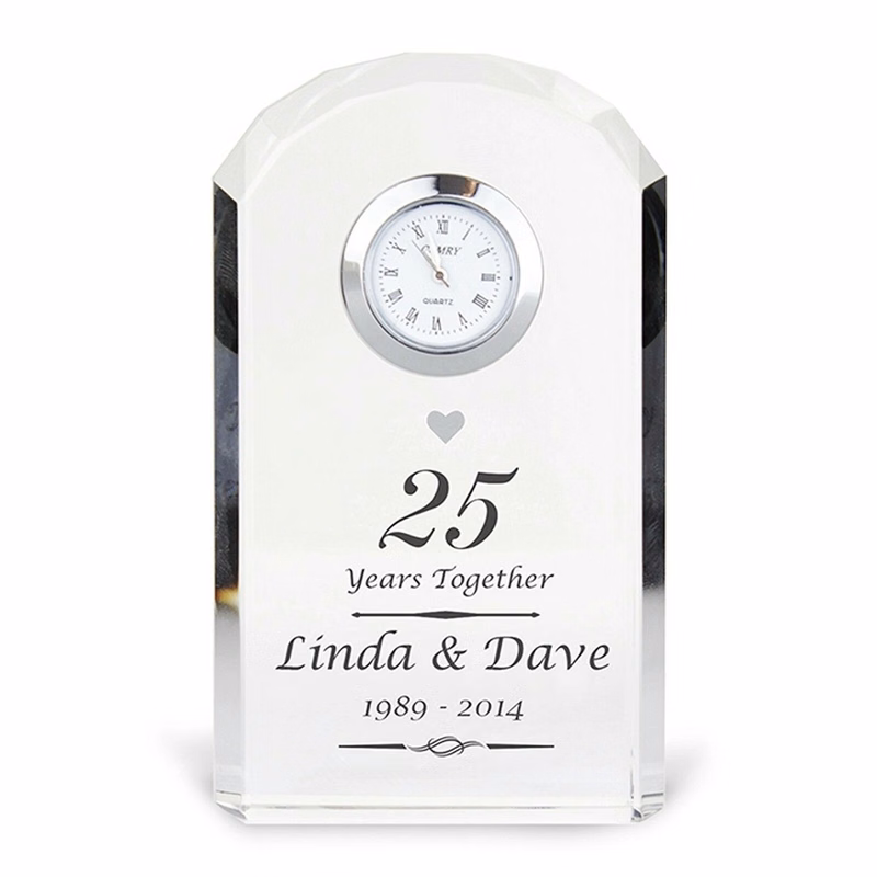 Personalised Crystal Anniversary Clock