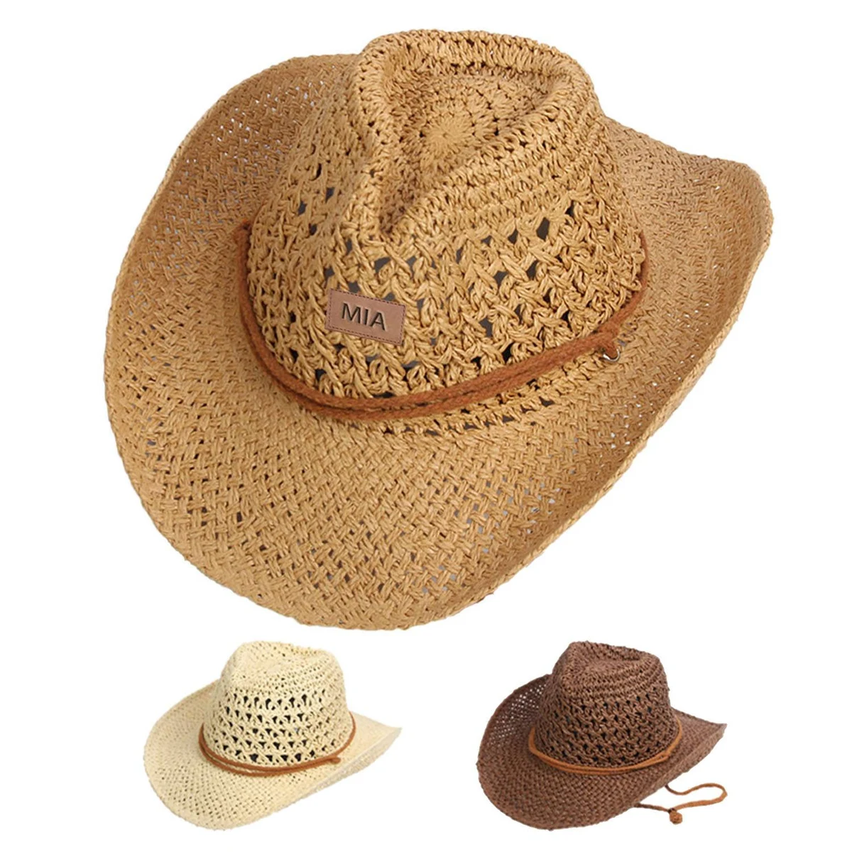 Summer Women Men Toquilla Straw Cowboy Hat 1