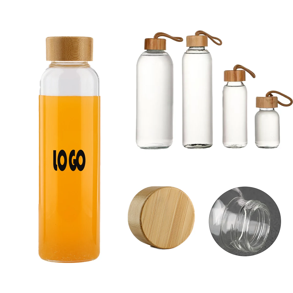 16 oz Portable Glass Water Bottle 1