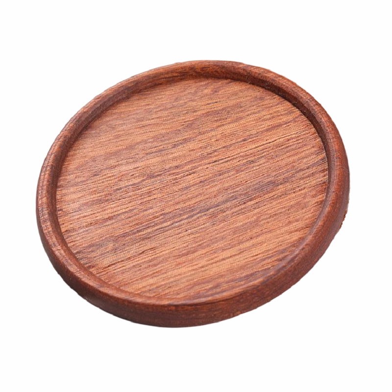 Ebony Wood Coaster with Cork Backing - Groove style