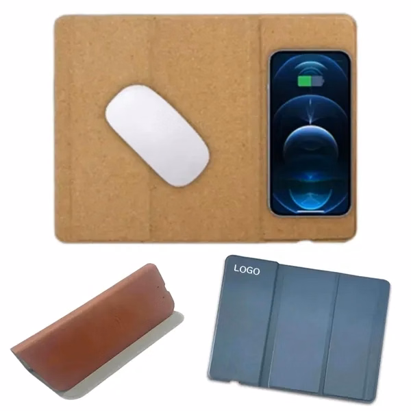 Foldable Cork Mouse Pad with Wireless Fast Charging Mat