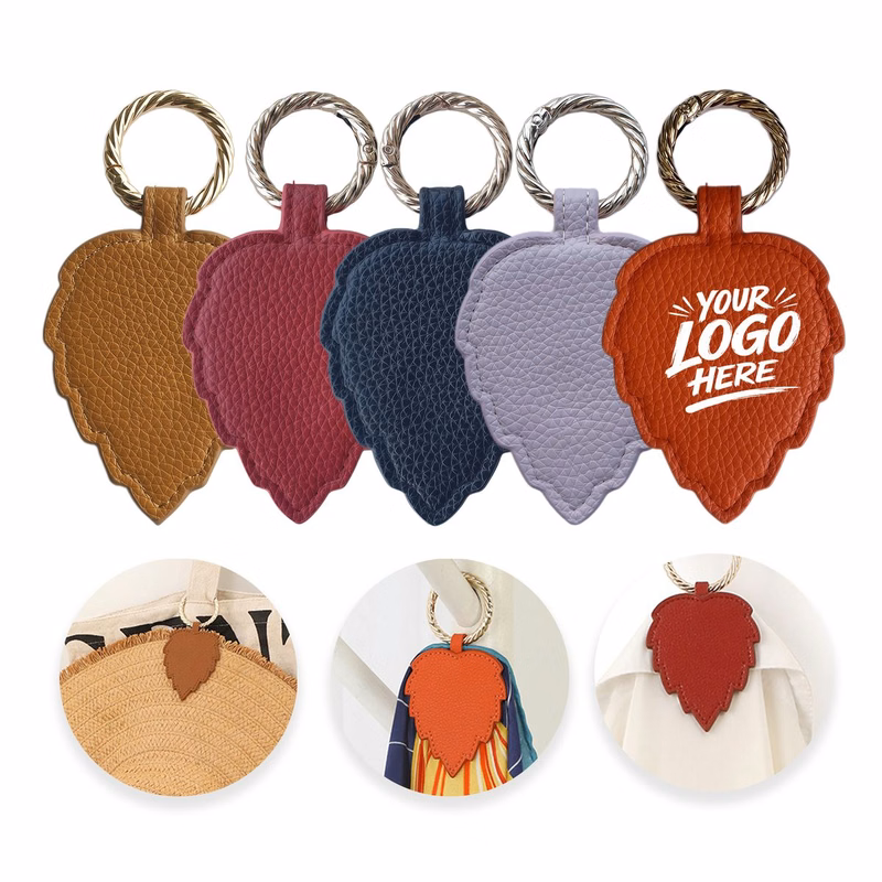 Leaf PU Leather Magnetic Hat Clip Travel Holder