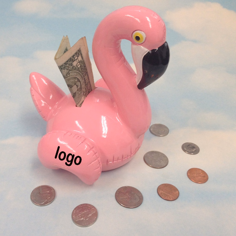6.5" Inflatable Flamingo Coin Bank