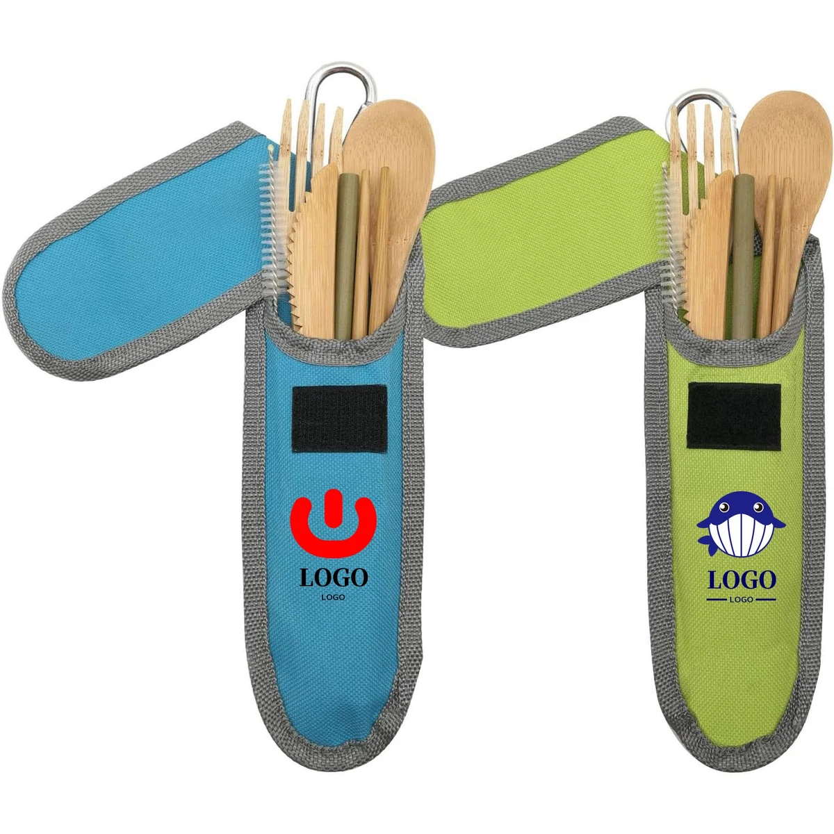 Travel Bamboo Cutlery Set Organic Utensils With Case 1