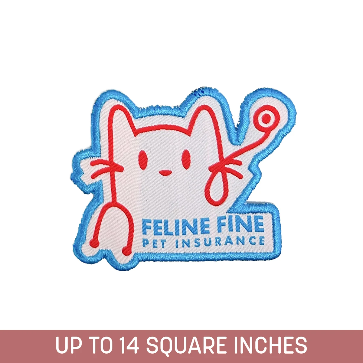 Custom Shape Woven Patch (Iron-On) Up To 14 Sq. In. w/ Embroidered Edge (4-ply) 1