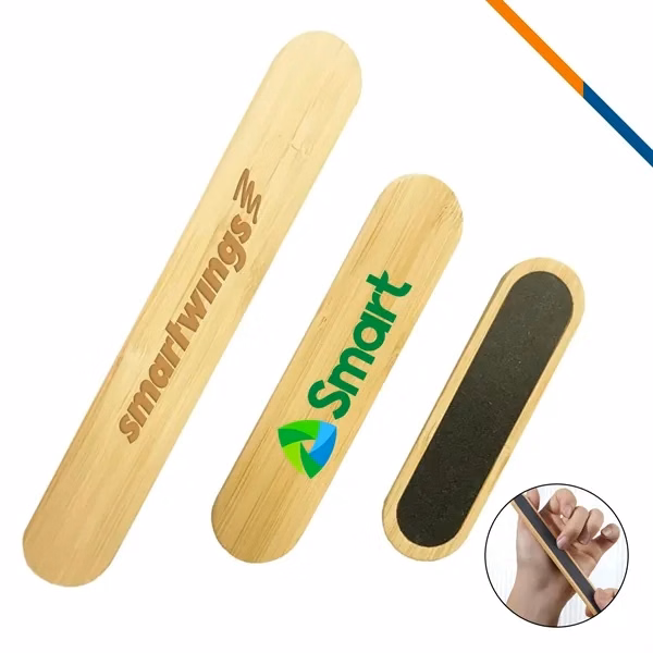 Custom Bamboo Nail File with Sanding Strip — Sustainable Grooming Essential