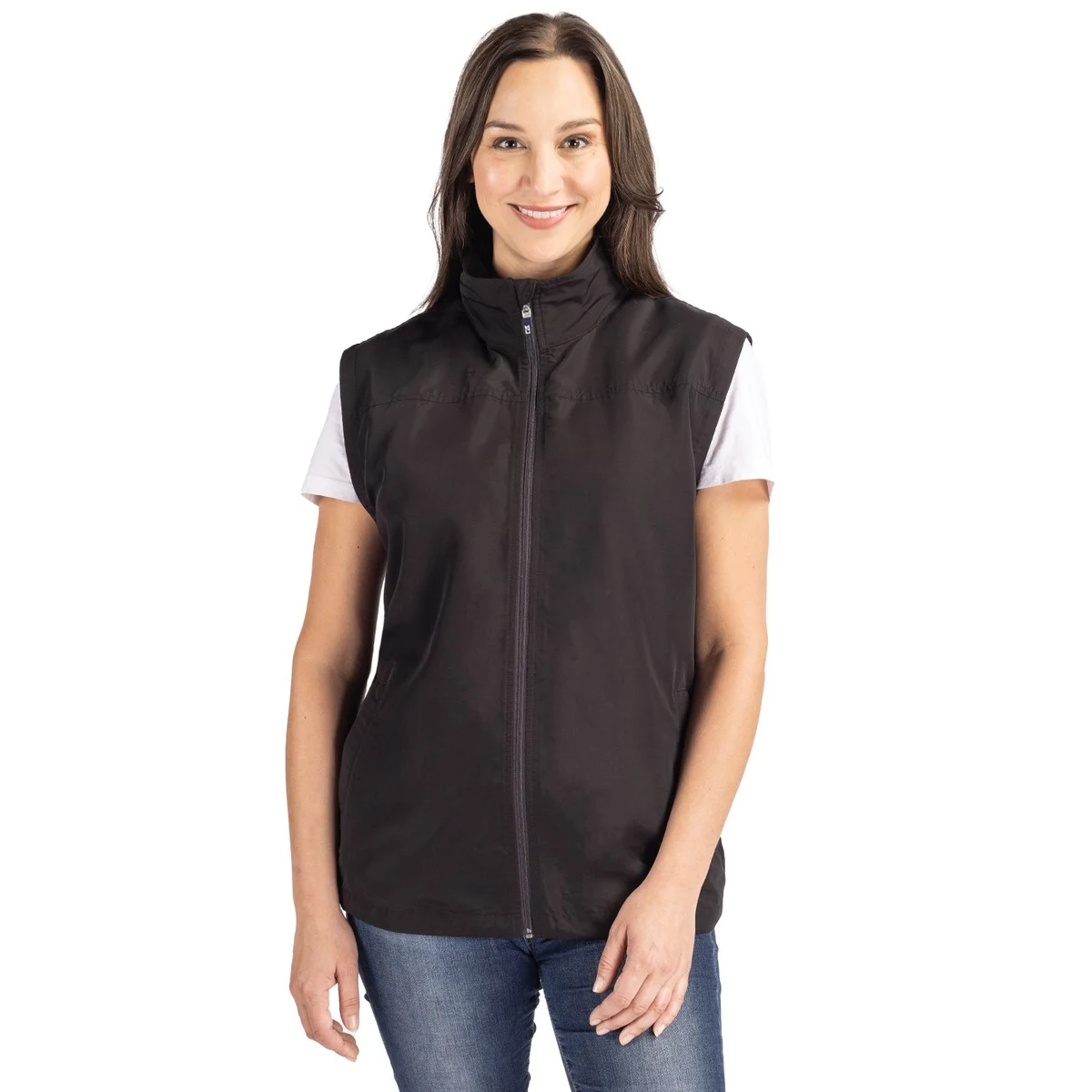 Cutter & Buck Charter Recycled Packable Womens Full Zip Vest 1