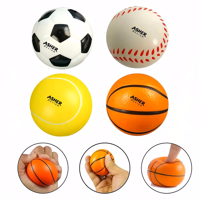 2.36" Classic Sports Theme PU Foam Stress Reliever Ball