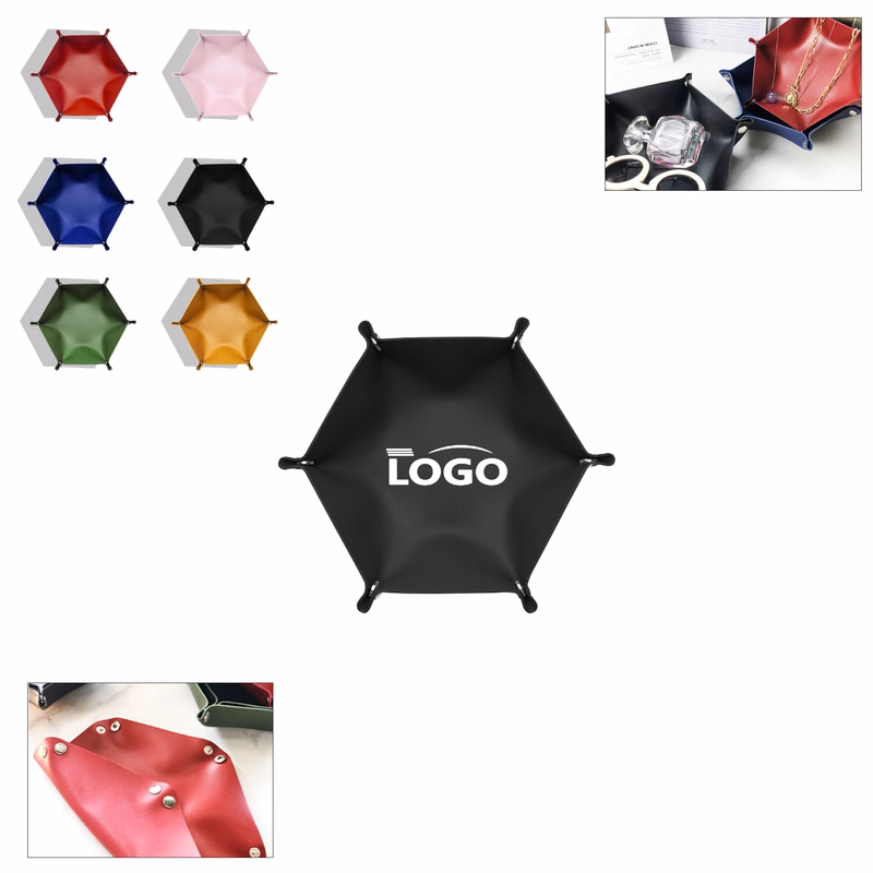 Hexagonal PU Leather Lipstick Cosmetics Storage Box