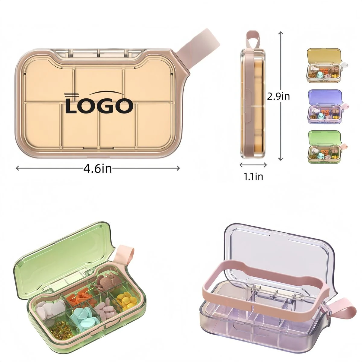 7 Compartment Portable Pill Storage Box 1