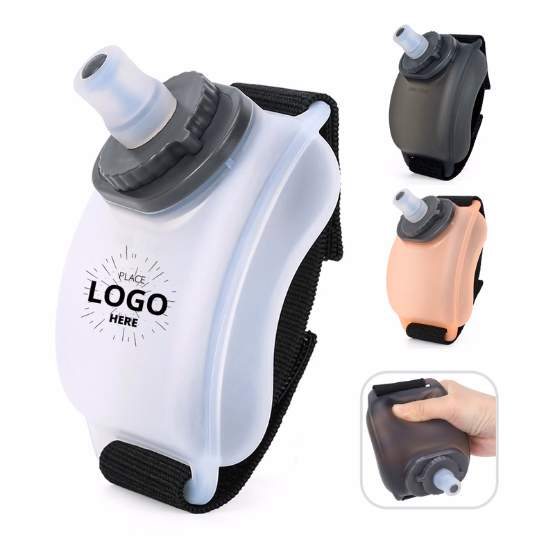 7oz Foldable Silicone Wrist Sports Bottle For Running And Cy