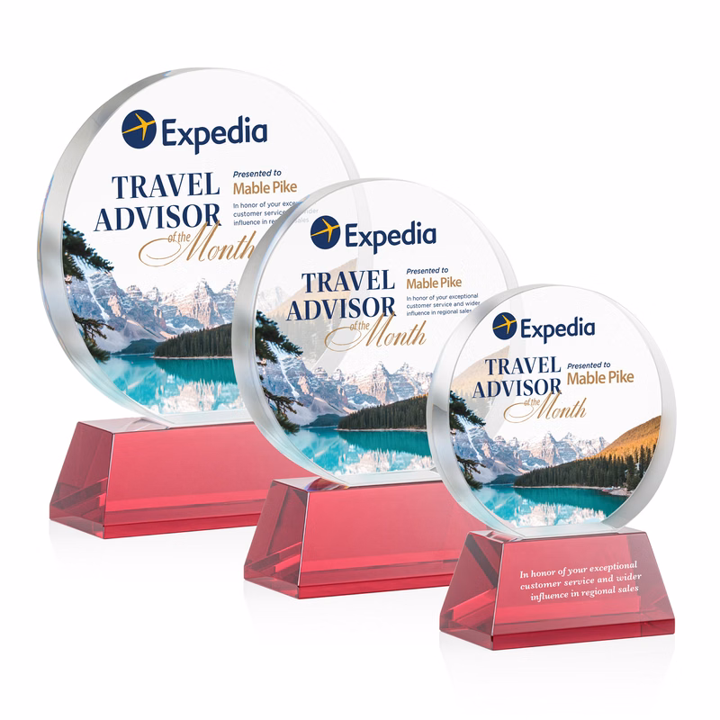 Glenwood Vividprint™ Award on Base - Red