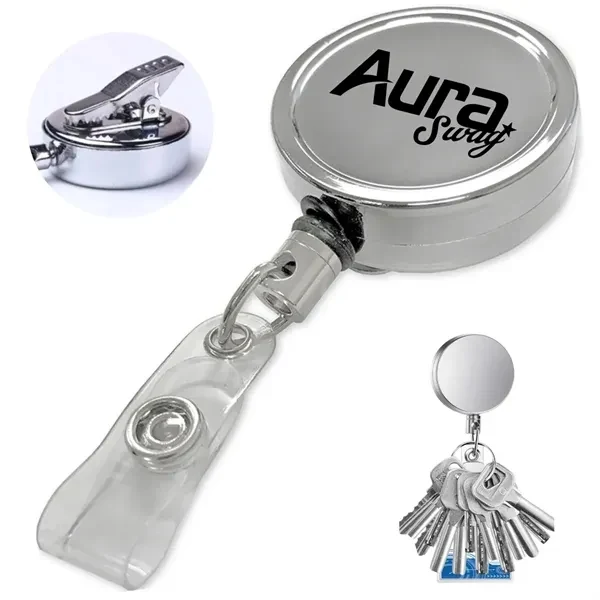 Custom Heavy Duty Metal Badge Reel with Steel Wire — Workplace ID Holder 1