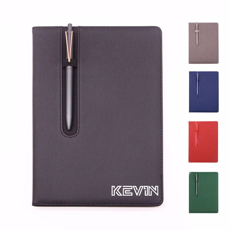 B5 Simple PU Notebook with Pen Slot for Office Use