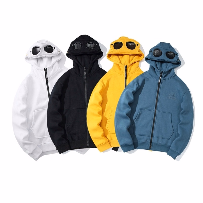 Zip Hooded Sweatshirt with Round Lens