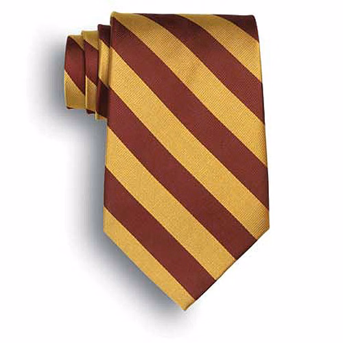 School Signature Stripes Tie - Maroon/Gold