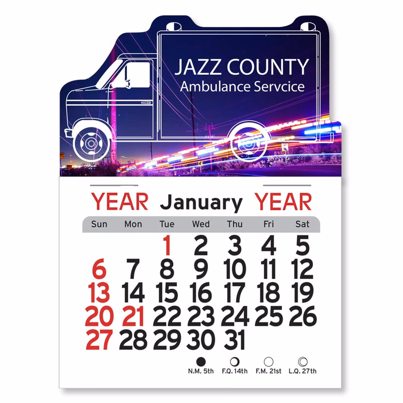 Adhesive Peel-N-Stick® Calendar - Ambulance