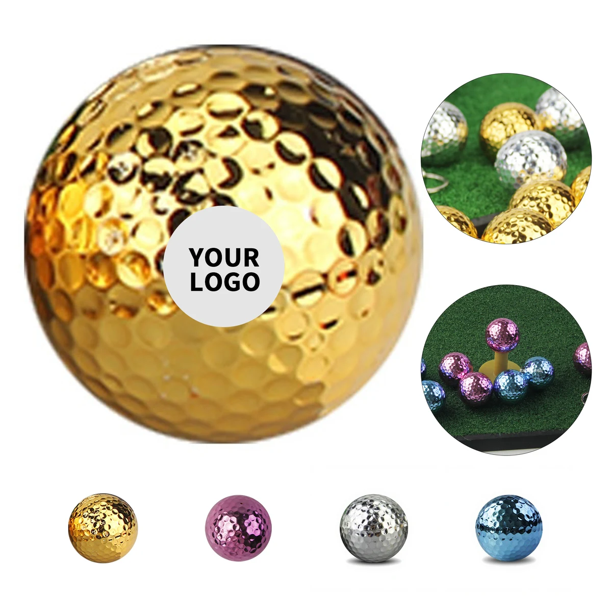Electroplated Metal Golf Ball With Two Layer Construction 1