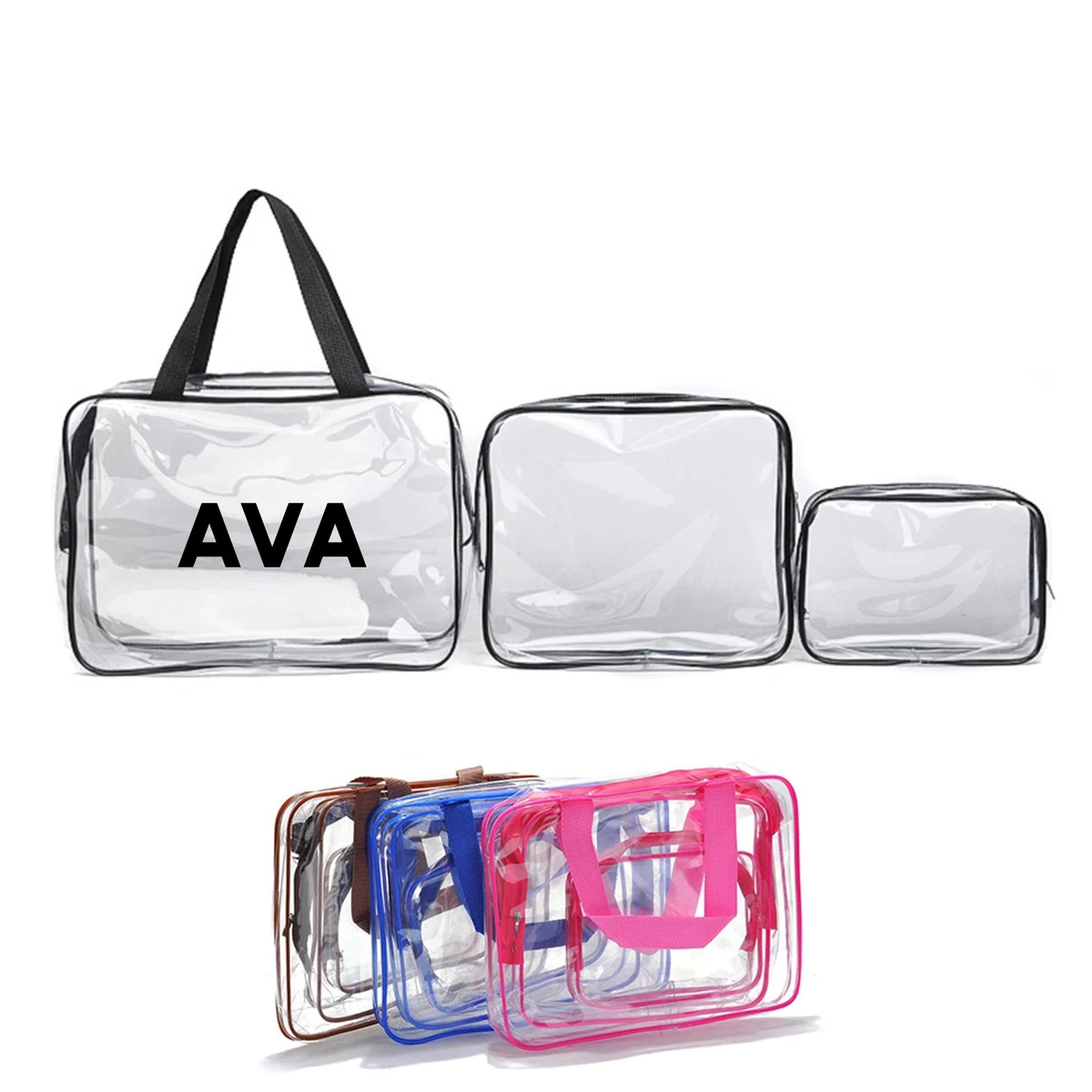 3 Pcs Transparent Cosmetic Bag 1