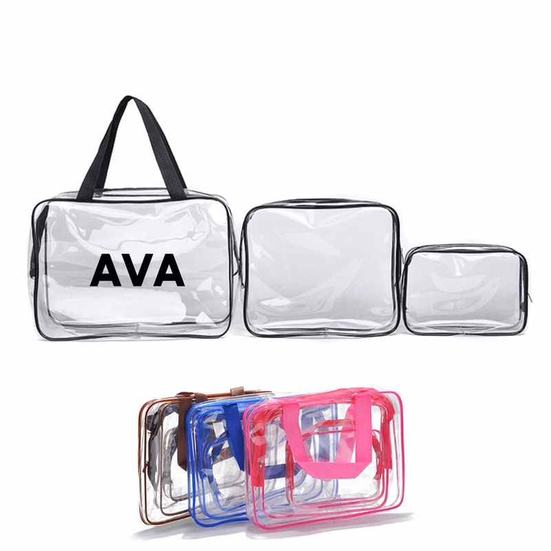 3 Pcs Transparent Cosmetic Bag