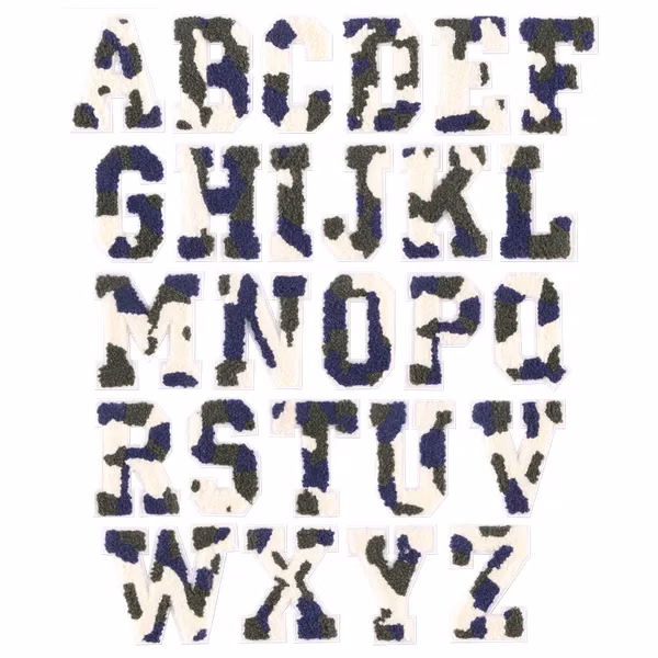 Chenille Camo Letters Patches