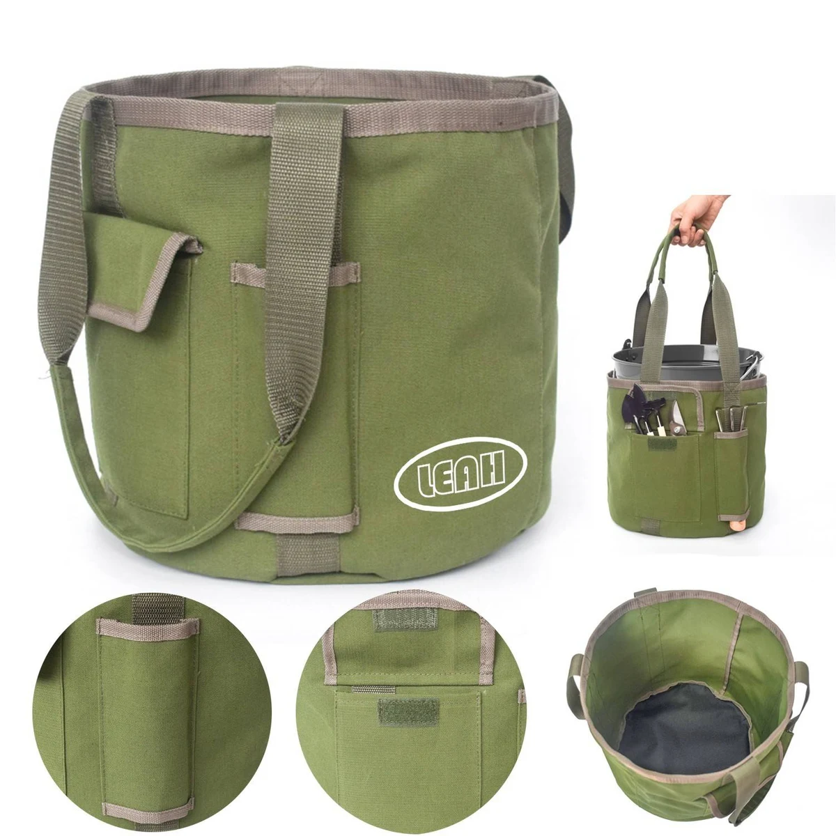 Portable Matching Garden Bucket Bag, custom tote bag with logo imprint 1