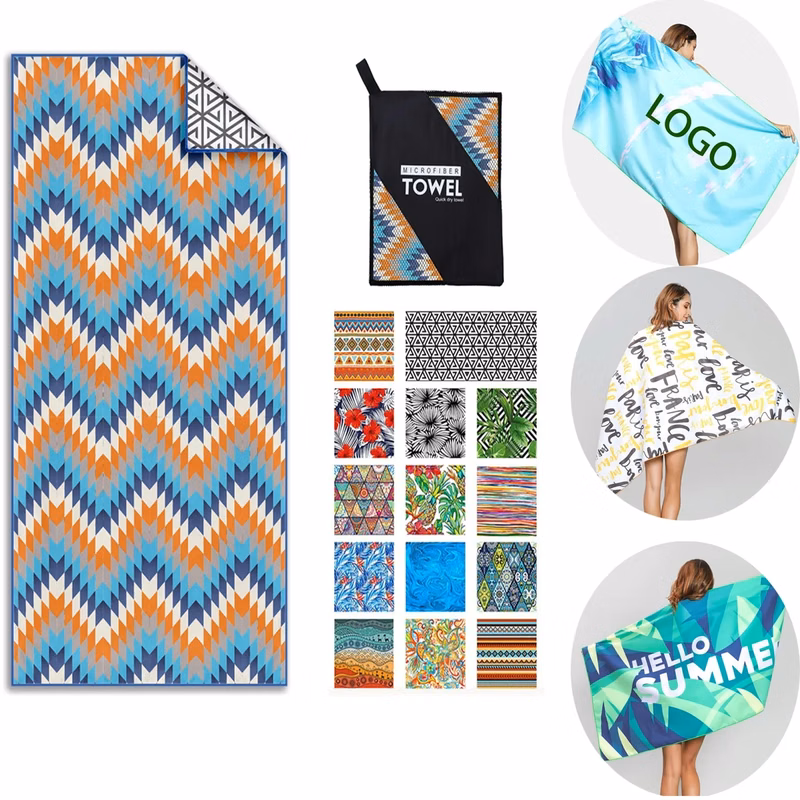 Custom Full Color Printed Microfiber Beach Towel 30"x60"