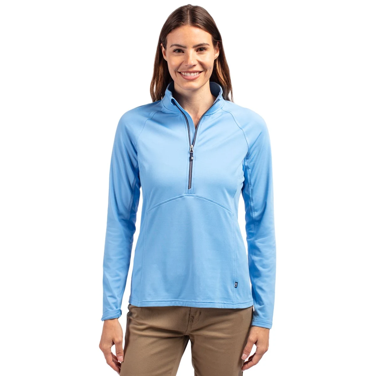 Cutter & Buck Adapt Recycled Soft Knit Stretch Womens Half Zip Pullover 1