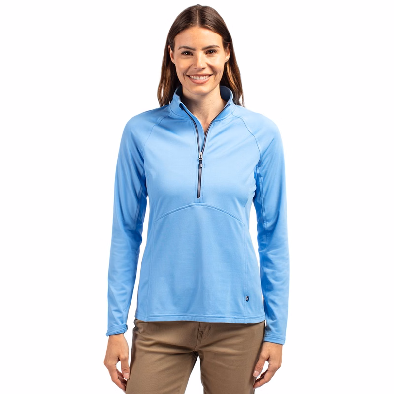 Cutter & Buck Adapt Recycled Soft Knit Stretch Womens Half Zip Pullover